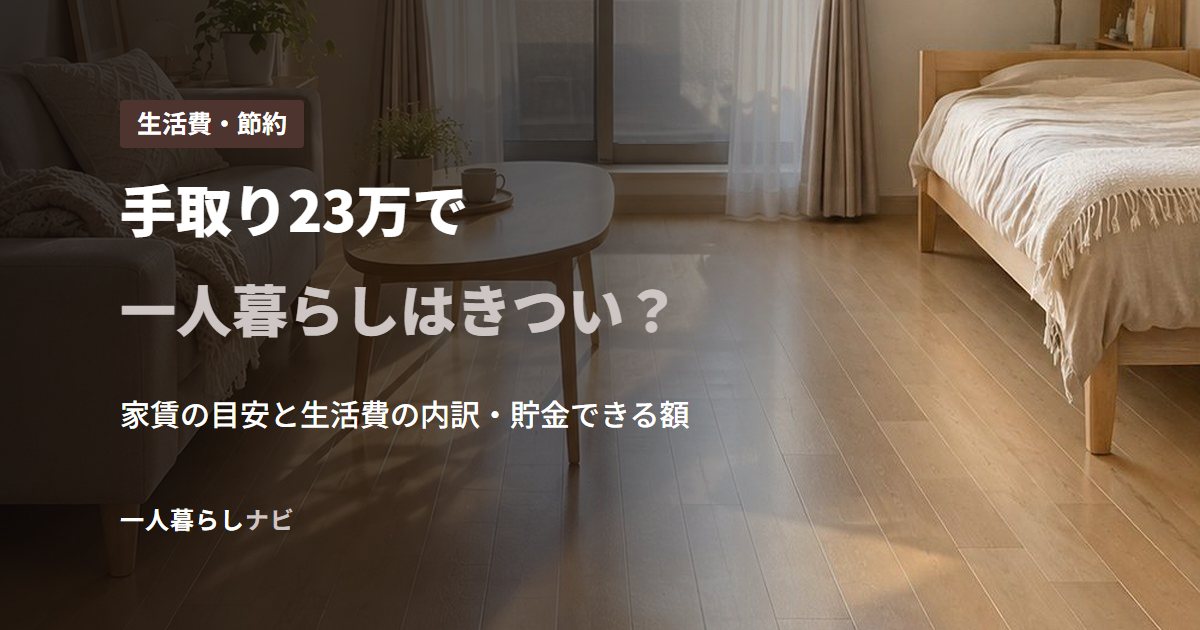 手取り23万で一人暮らしはきつい?